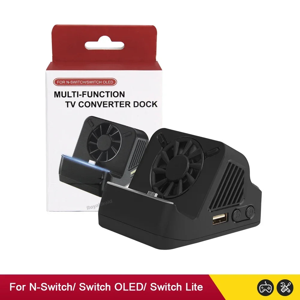 2026 NEW For Switch OLED Console For NS Switch Portable Multifunction TV Projector Charging Dock With Cooling Fan USB 3.0 Port