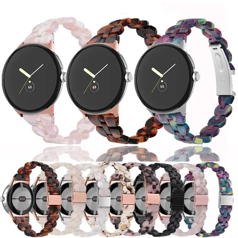 Google Pixel Watch 5, 4 & 3 41mm Resin Link Bracelet Band