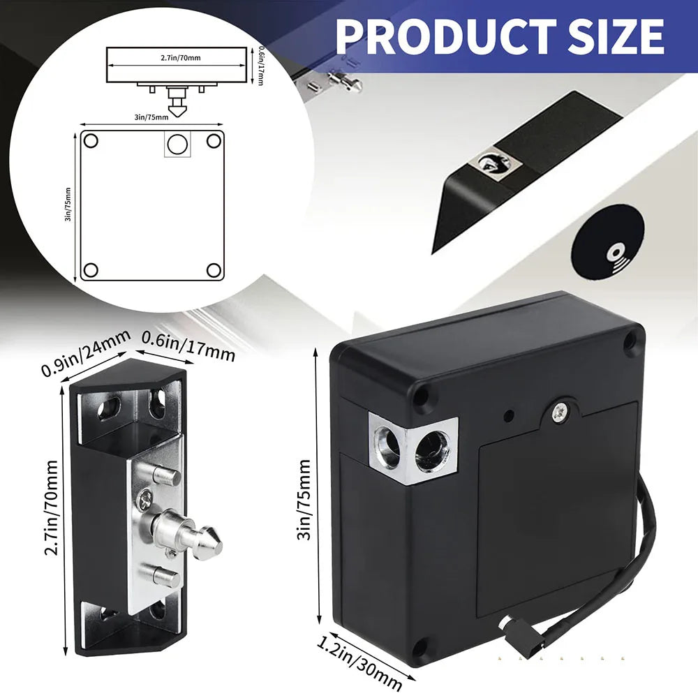 RFID Hidden Cabinet Lock RFID Cabinet Invisible Electronic Locks Unlock for Hidden Cabinet Wooden Chest Drawer Cupboard Toolbox