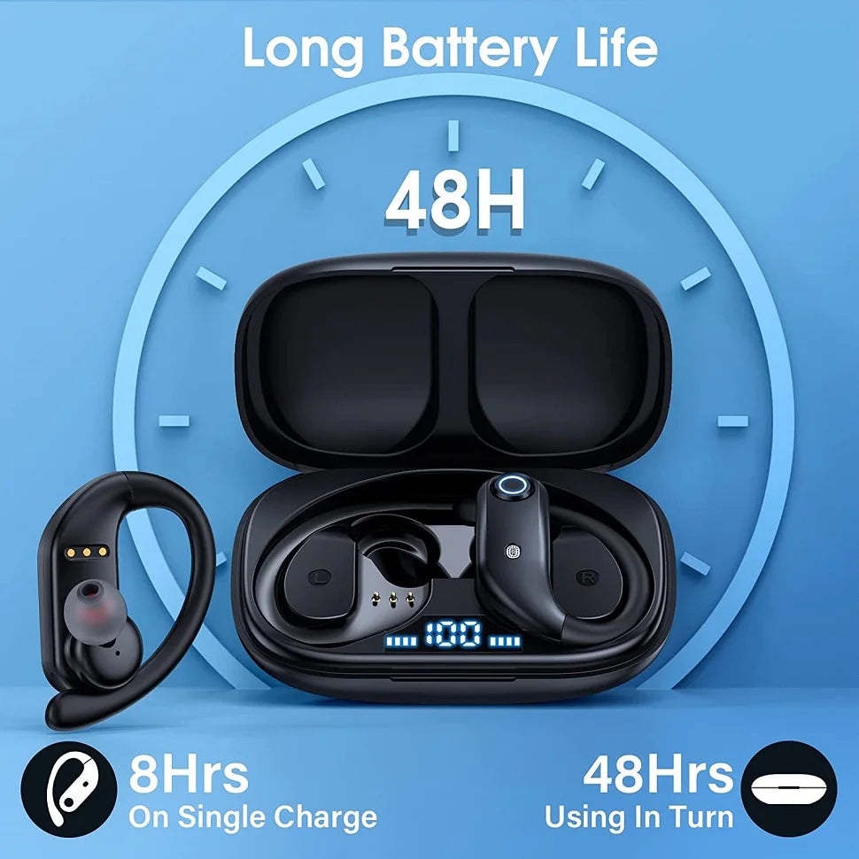 Bluetooth Earphones Wireless Earbuds with Wireless Charging Case Stereo Sound Headphones Built-in Mic In-Ear Headsets Deep Bass