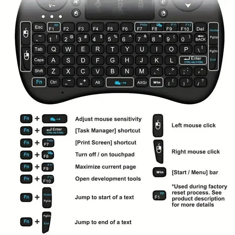 Bluetooth Keyboard Mini Keyboard Silent Keyboard Wireless Keyboard Gaming Keyboard For Laptop PC Smart TV BOX Projector Computer