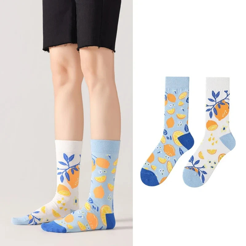 New Creative Cartoon Dog Ins Animal Trendy Socks Jacquard Cotton Socks Couple Mid length Fashion Skateboarding Socks
