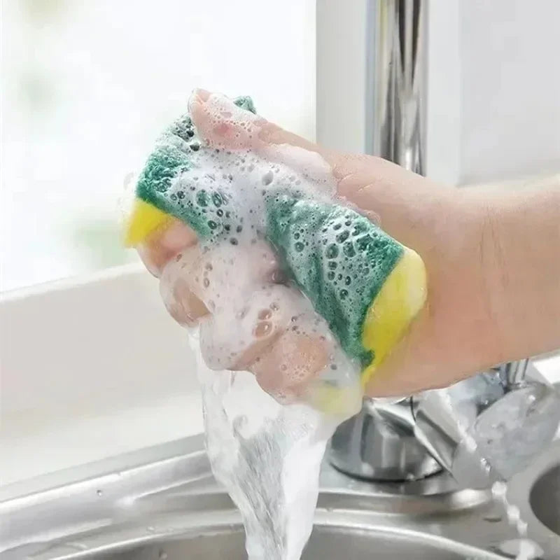 8-50pcs Double-Sided Magic Cleaning Sponge Set Highly Absorbent Rust Remover Pot Scouring Pad Kitchen Cleaning Tools