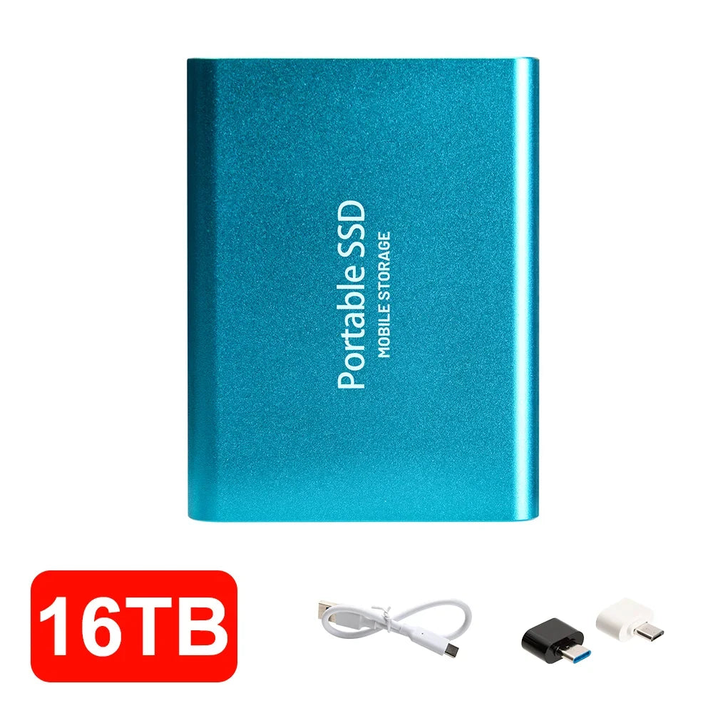 16TB High‑speed Portable External SSD USB 3.1 Type‑c External Hard
