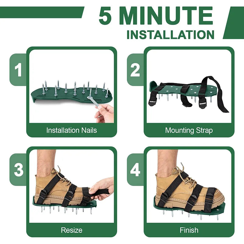 1 Pair Lawn Aerator Shoes for Grass Heavy Duty Spike Shoes with