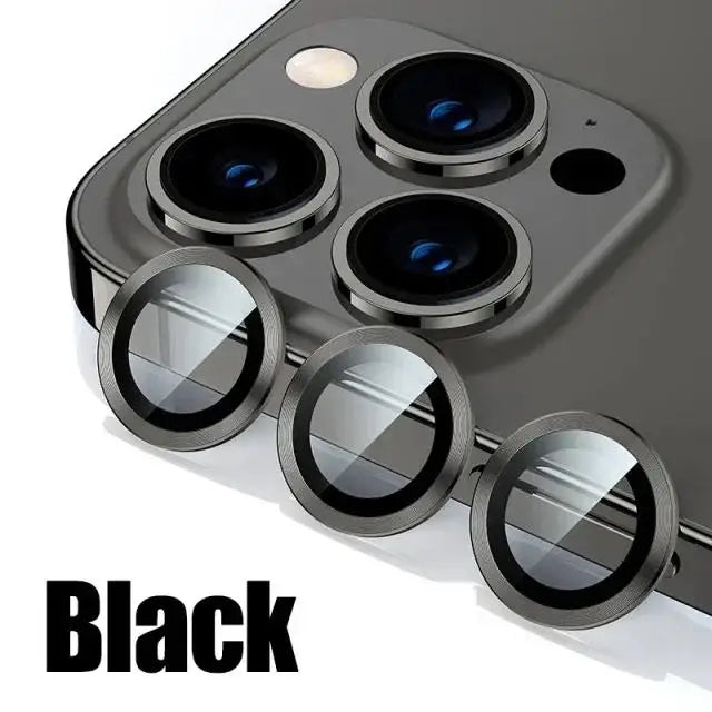 Lens Tempered Glass Protector For IPhone 16 15 14 Plus For 13 Mini For IP 13 14 15 16 Pro Max on Lens Cover Film Black Silvery
