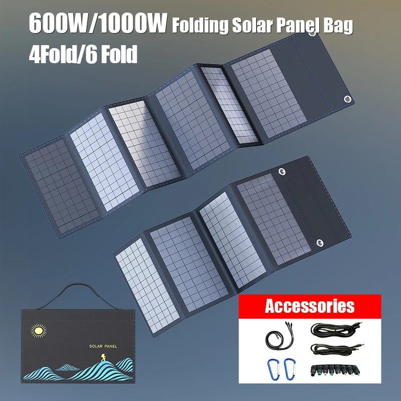 1000w Solar Panel Portable Folding Bag Usb+dc Output Solar Charger