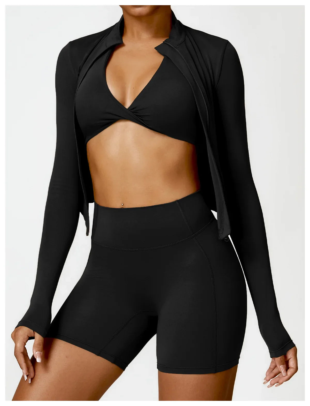 Chaqueta de mujer con cremallera completa y estilo deportivo