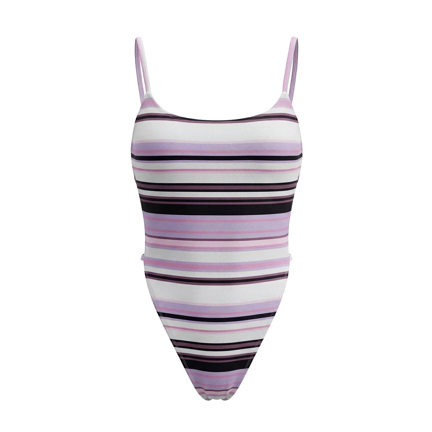 Women's Stylish Dots Print Summer Tight Thong Bodysuit Sleeveless Square Neck Spaghetti Strap Backless Romper
