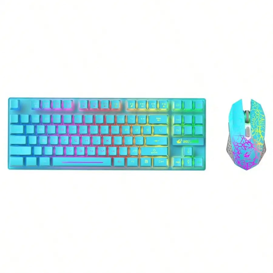 Free Wolf T87 Wireless Charging Keyboard Mouse Set Game Luminous Wireless Keyboard and Mouse Set