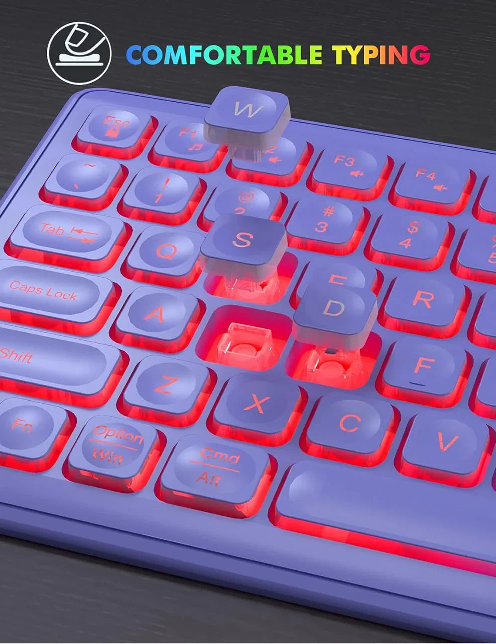Wireless Backlit Keyboard and Mouse Combo - Rechargeable Full-Size 2.4GHz Illuminated Set for Enhanced Productivity