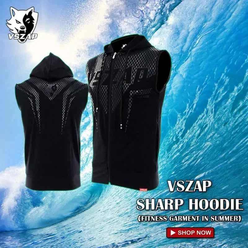 Vszap Hooded Sleeveless MMA Fitness Vest