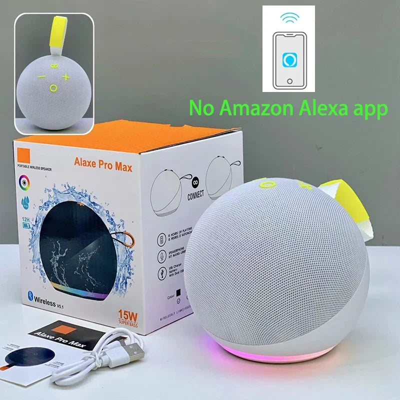 Bluetooth Speaker Subwoofe Portable Powerful Wireless Bass Alaxe Pro Max Music Outdoor Stereo Bluetooth Speaker LED