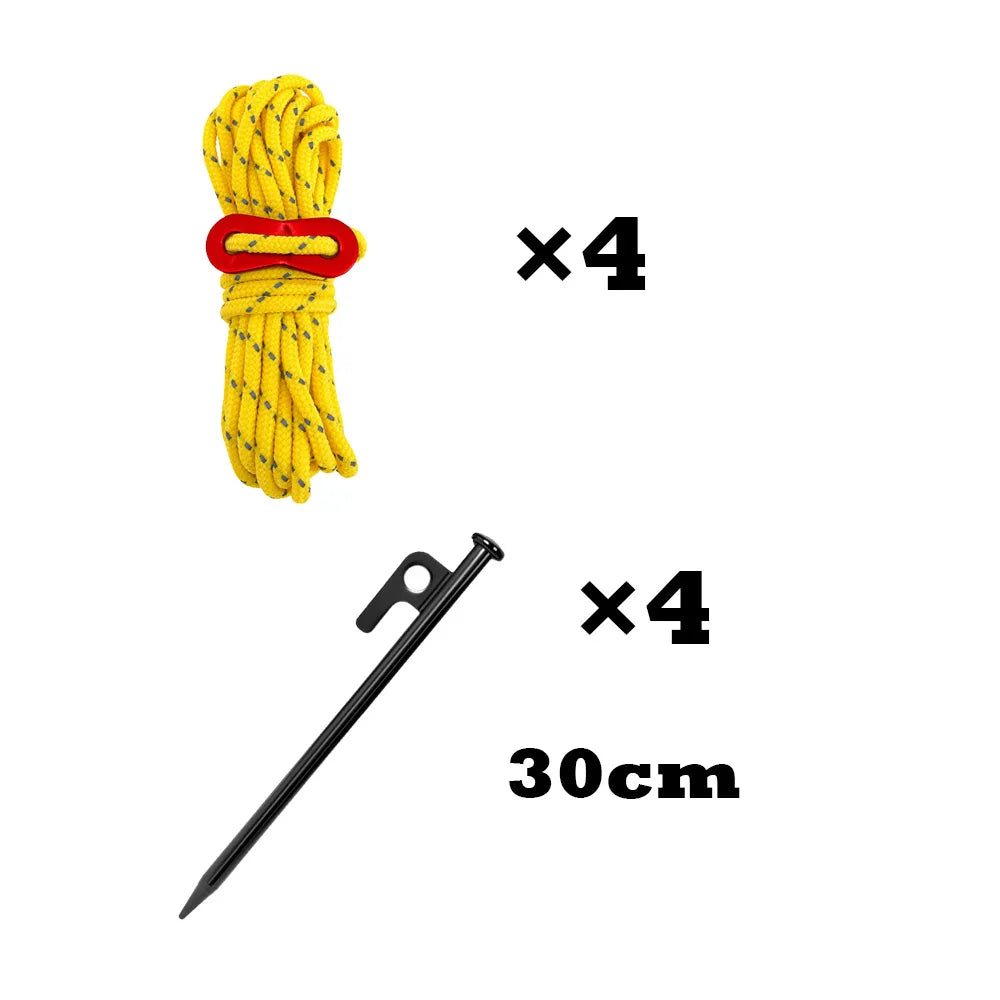 Tent Stakes Quality S45C Steel Tent Pegs Ground Stakes, Utility Camping Rope Nylon Core Para Cord for Camping Garden Hiking