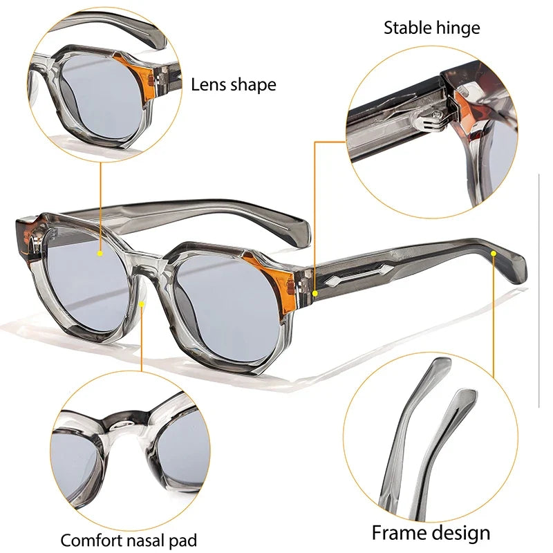 HBK Fashion Punk Sunglasses for Menluxury Brands Polygon Core Insert Leg Sun Glasses Women Summer Beach Party Ideal Choice