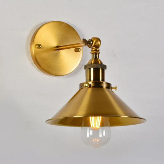 Bronze American Retro Iron Wall Lamps - Nordic Minimalist Style for Study, Bedroom, Bedside, and Home Decoration