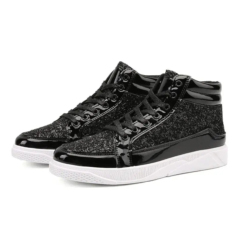 Hip Hop Inspired High Top Sneakers with Mirrors