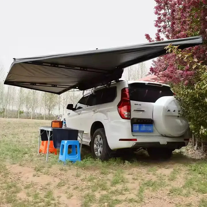 Weather-Resistant Vehicle-Mounted 180-Degree Outdoor Camping Freestanding Awning