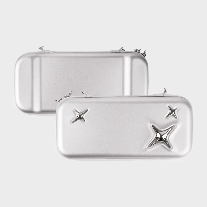 New Portable Carrying Case for Switch 2 Retro Silver Game Console Storage Bag Eva Hard Handbag Travel Bag Gaming Accessories