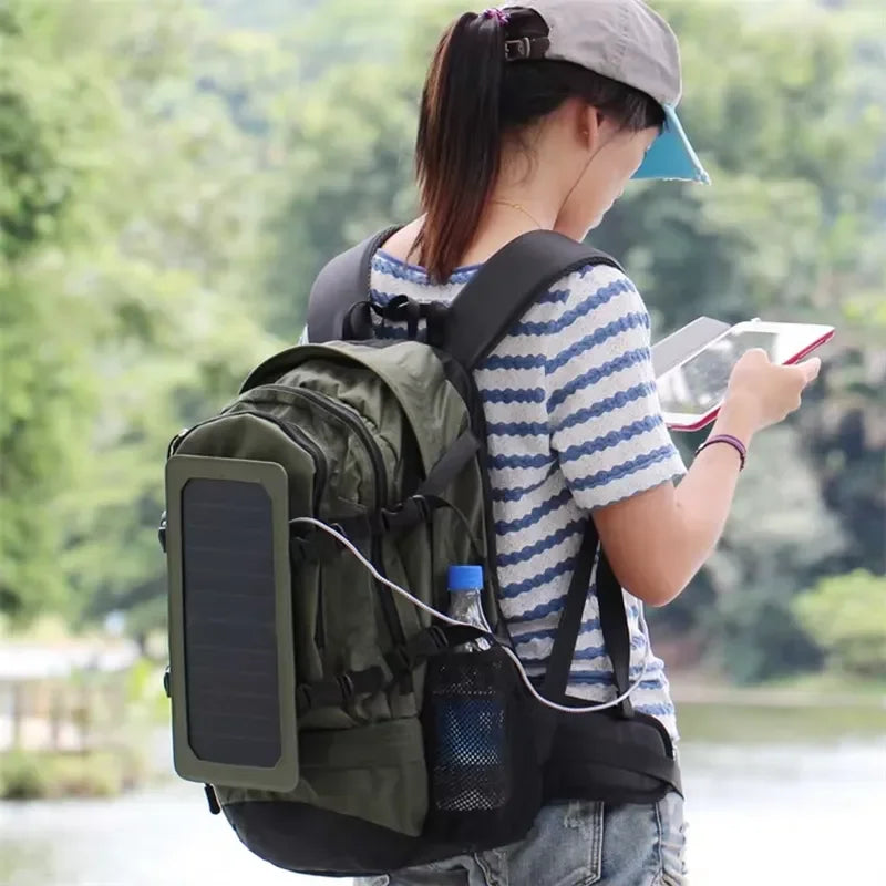 Portable Solar Backpack for Hiking Camping Outdoor Travel USB Charging Bag for Laptop Mobile Phone High Capacity Power Bank