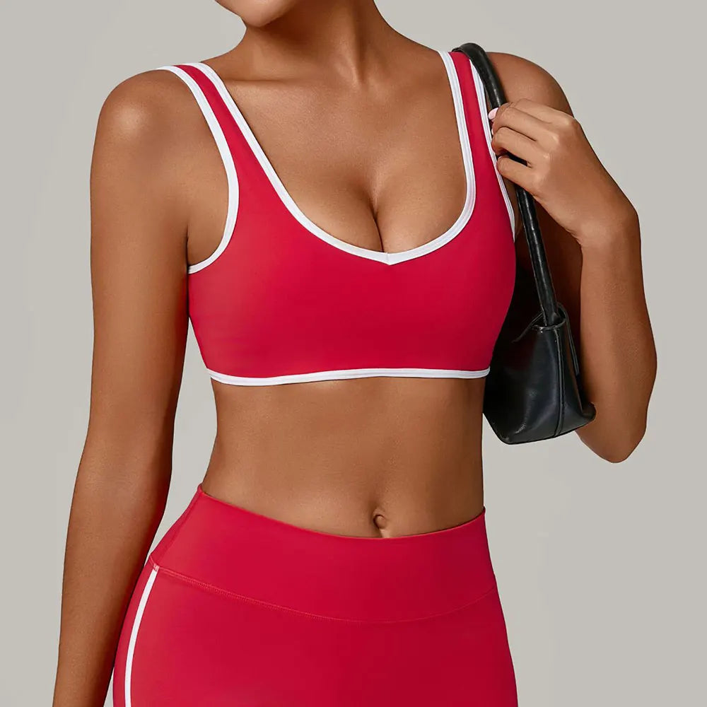 Breathable Sports Underwear Anti-Sweat Fitness Top Women Yoga Bra Shockproof Crop Top Push Up Running Sport Bra Gym Workout Top
