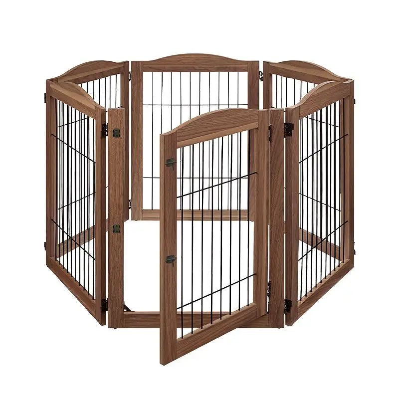 Wooden Pet Fence Dog Fence Freely Combinable Pet Isolation Door Indoor Foldable Dog Cage for Small and Medium Dogs Pet Supplies