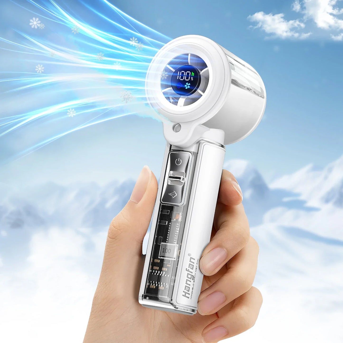 Hangfan Portable Spray Handheld Fan With USB Rechargeable Battery