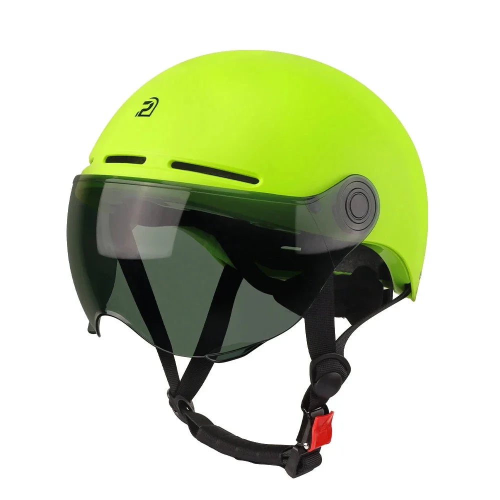 Cycling Helmet with Integrated Goggles and Ear Protection