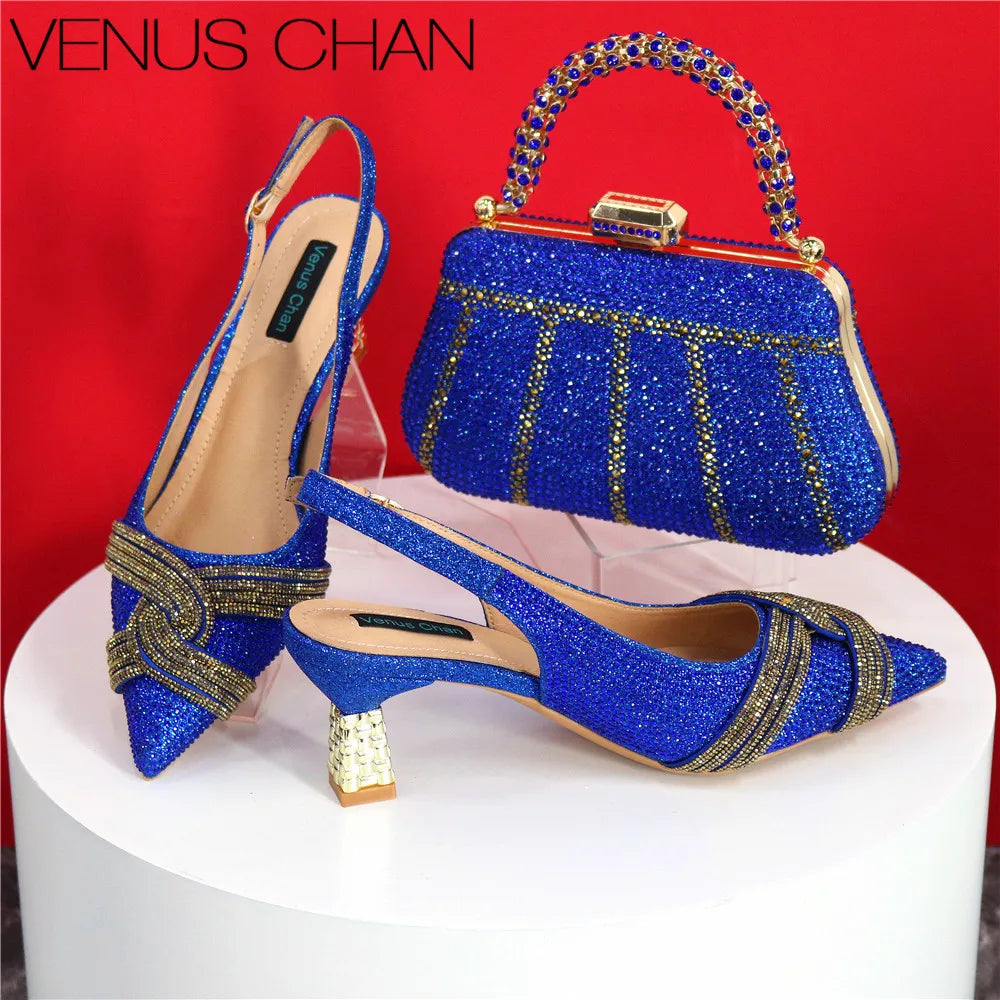 Zapatos y bolso de diseño italiano para mujer