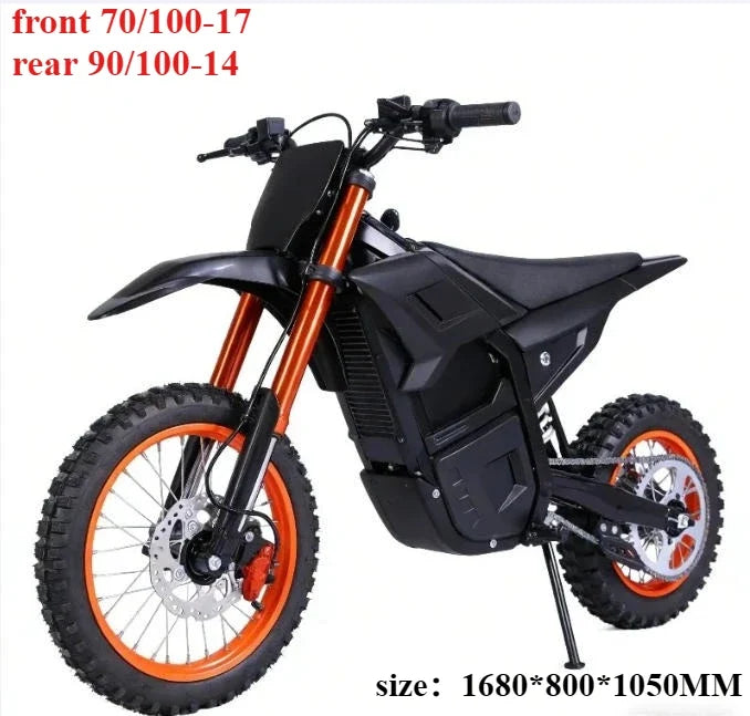 New Off Road Motorcycle Speak 6000W Powerful Motor 72V25AH Battery 75km/h Electric Bicycle 17inch Tire Mountain Electric E-bike