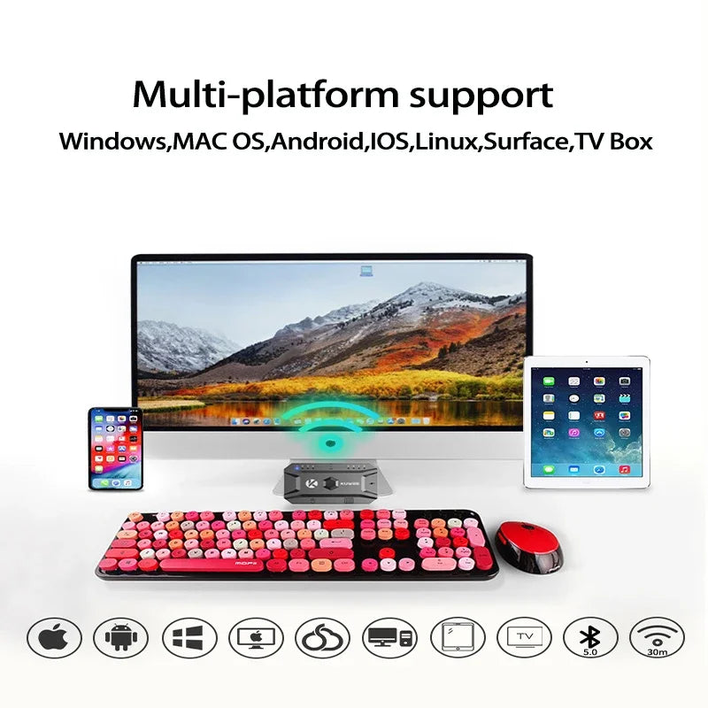 5.0 Bluetooth Converter USB Wired Keyboard & Mouse to Wireless USB Hub Adapter Supports 8 Devices For Tablet Laptop Cell Phone