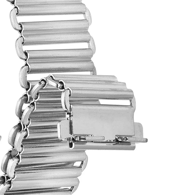 Garmin 18/20/22mm Quick Release Vintage Ladder Link Steel Bracelet