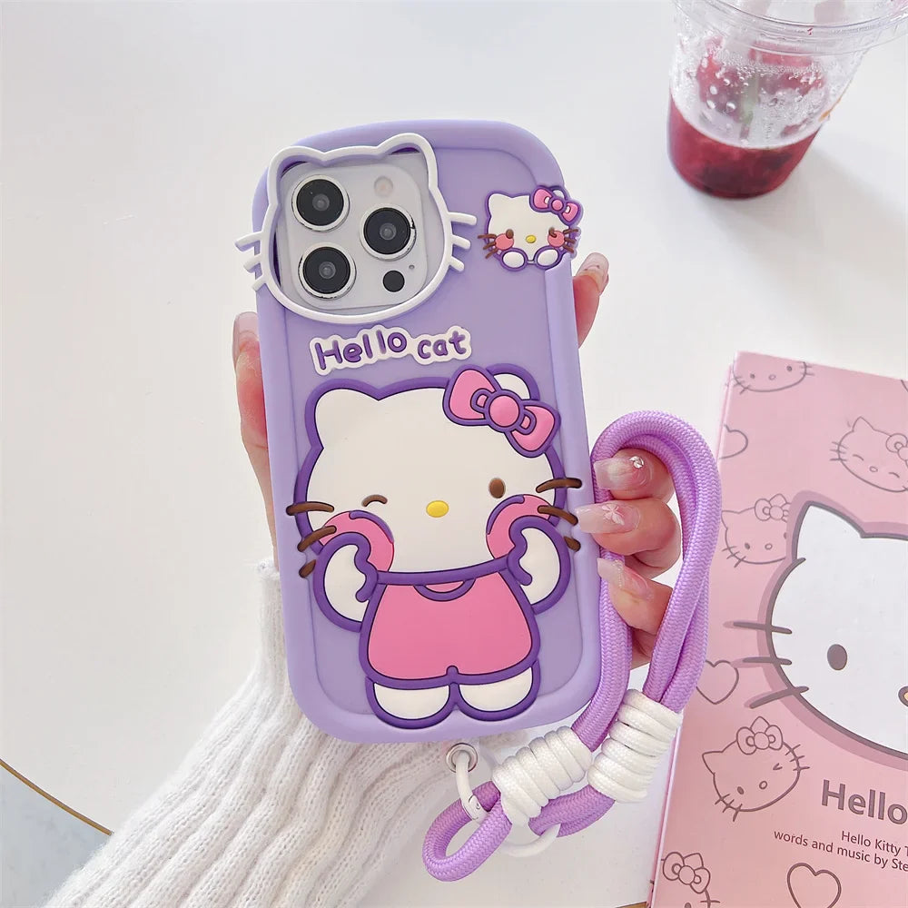 Funda de silicona para teléfono con diseño de dibujos animados de Hello Kitty