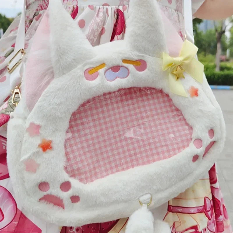 Bolso Ita de Peluche de Gato Harajuku