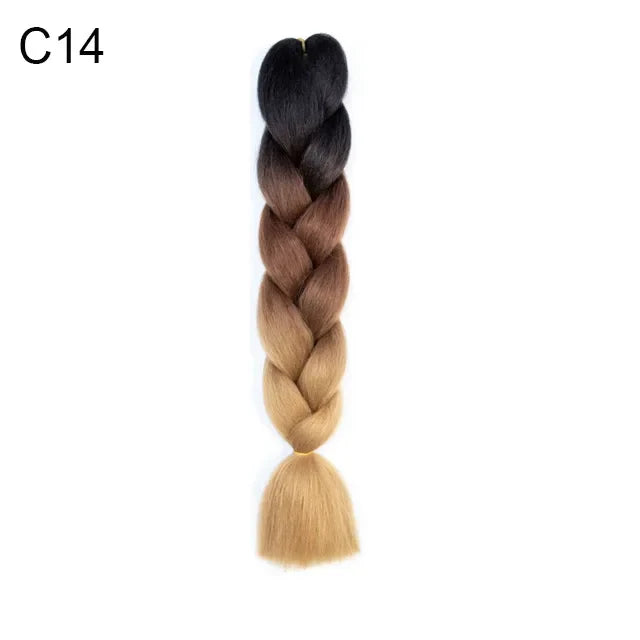 24-Inch Yaki Braids Ombre Jumbo Braiding Hair | Green Synthetic Hair Extensions for DIY Styles