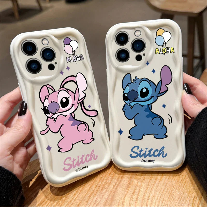 Funda de Teléfono Disney Stitch Angel Lovers para iPhone