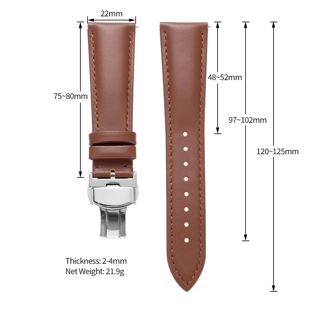 OnePlus Watch Leather Band with Butterfly Clasp
