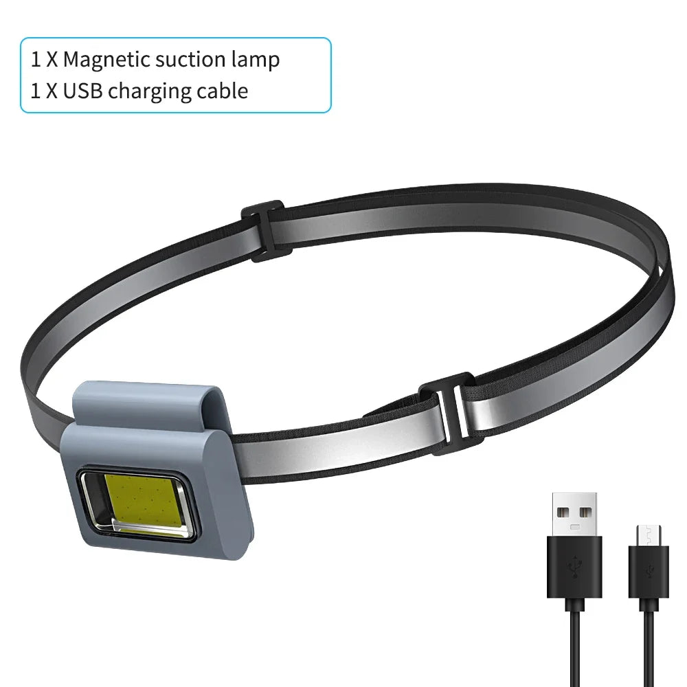 Multifunctional LED Portable Light with Magnetic Charging Light Clothespin Running Light Silicone Work Headlight Dog Chain Light