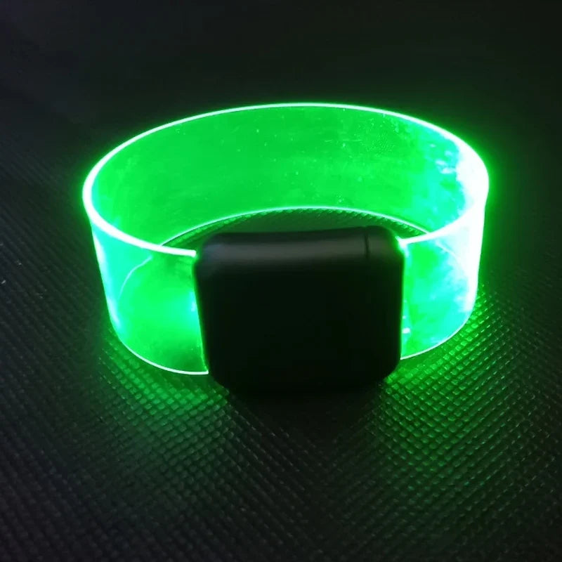 Upgrade 20/100/1000pcs Luminous Bracelet LED Sound Control Bracelets Wristbands Outdoor Sports Armband Glow Halloween Party