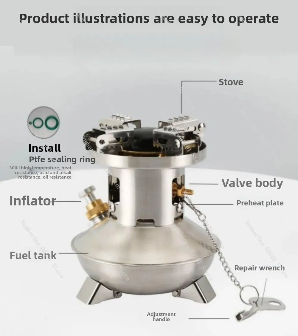 Outdoor maintenance-free portable all-in-one outdoor camping and picnic stove