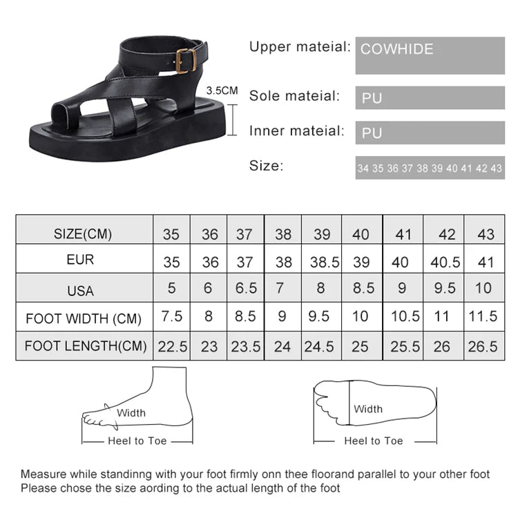 AIYUQI Sandals Women Genuine Leather 2026 Summer New Clip Toe Sandals Ladies Roman Women Shoes Muffin Sandals WHS MTO