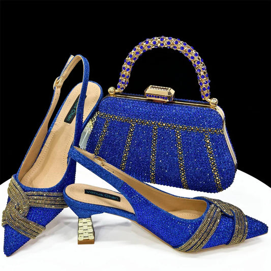 Conjunto de zapatos y bolso a juego de último estilo italiano HAS1-5