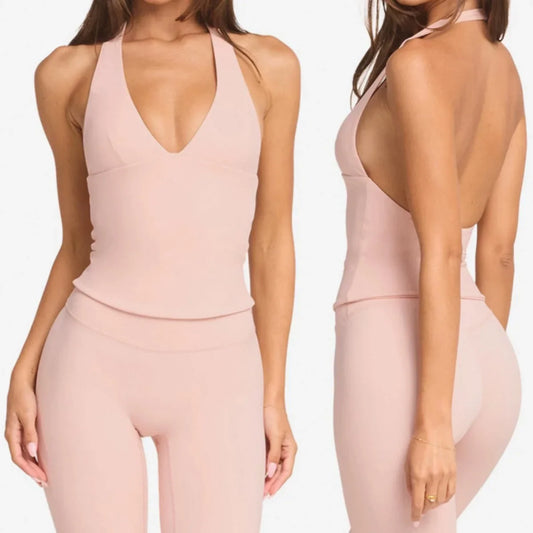 Top halter de impacto de gimnasio para mujer