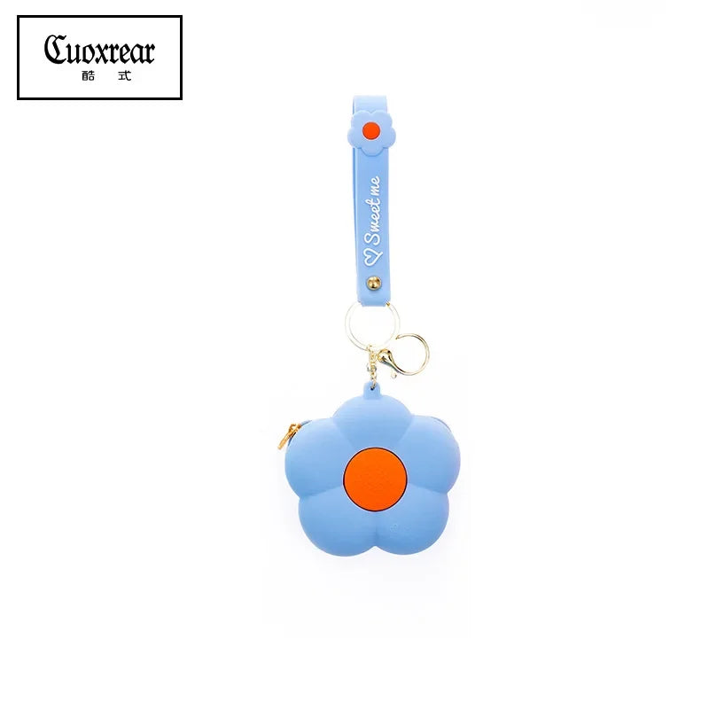 Monederos de silicona con colgante en forma de flor