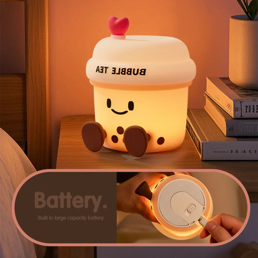 Luz de Noche Kawaii de Té de Burbujas