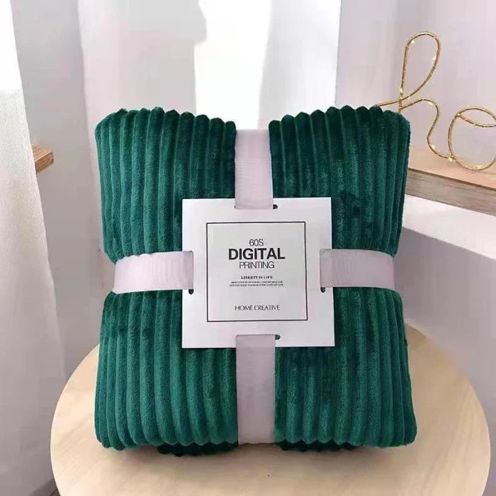 Soft Coral Fleece Blanket On The Sofa Thickened Winter Bed Blanket Warm Stitch Fluffy Bedspread Plaid Sofa, Excluding cardboard