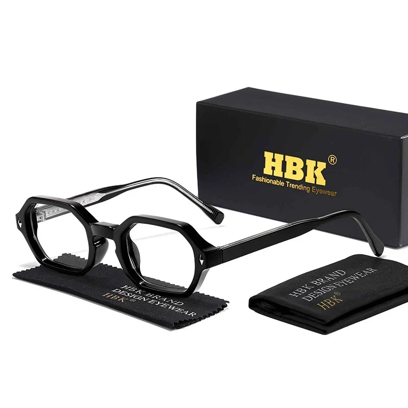 HBK Fashion Retro Polygon Men Sunglasses Small Frame Cupronickel Core Insert Leg Sun Glasses Outdoor Party Vacation Travel