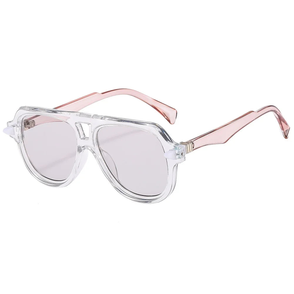 Double Bridges Pilot Sunglasses Women Retro Gradient Shades UV400 Trending Men Brand Designe Rivets Sun Glasses
