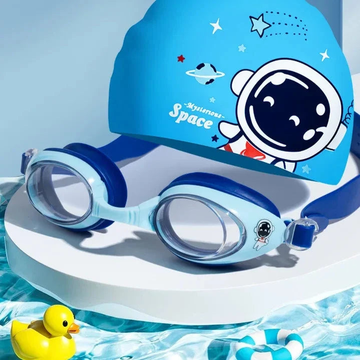 Waterproof Anti Fog Kids Swim Goggles and Cap