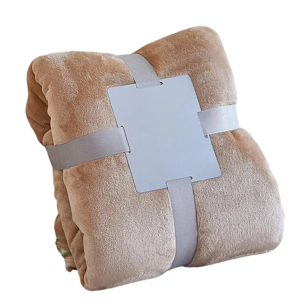 Foldable Blanket Solid Color Flannel Throw Blanket Lightweight Plush Bed Cover Soft Fuzzy Sofa Blanket for Cozy Nap Sleeping